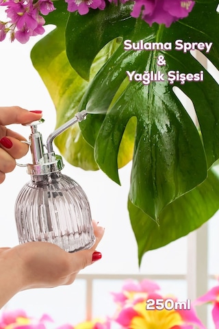 Perotti 15731 Gri Vintage Cam Bitki Sulama Şişesi Sprey Şişe