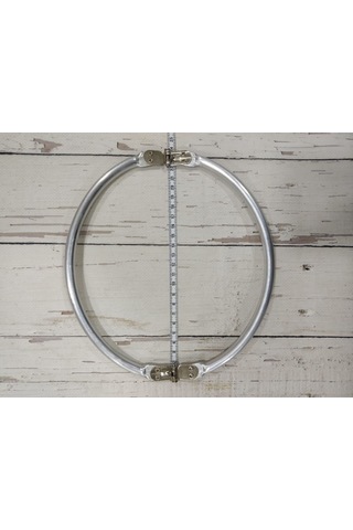 Metal Oval Gizli Çanta Bursu 24 Cm 1 Adet Açık Gri - Gümüş