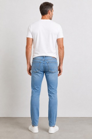 Bihan Store Erkek Slim Fit Esnek Denim Jean Pantolon Mc Clap 008-buz Mavisi