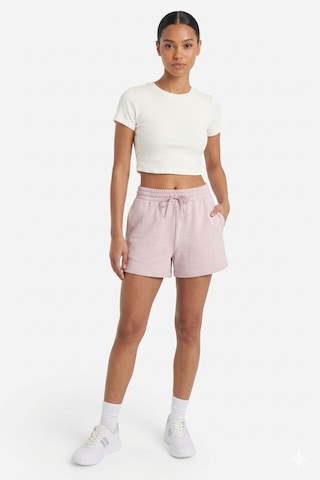 Soft&Basic Kadın Rahat Kalıp Cepli Beli Lastikli Kısa Paça Mavi Şort Mavi - Pembe