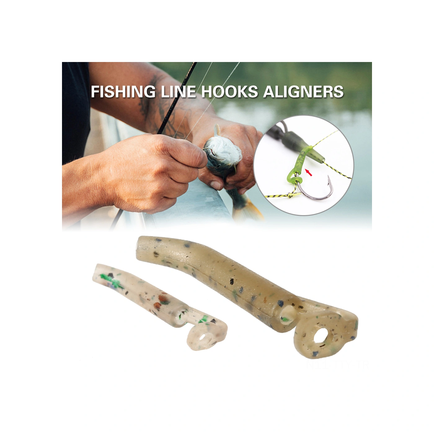 Dianziye Balıkçılık İğne Kolu Koruyucu, Kamuflaj Renk, Küçük Boy, 30 Adet - Balıkçılık İğnesi Sapması Engelleme Ve Doğru Konum Sağlama