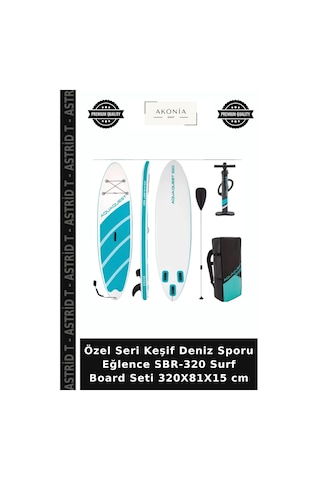 Özel Seri Keşif Deniz Sporu Eğlence Sbr-320 Surf Board Seti 320x81x15 Cm Çok Renkli