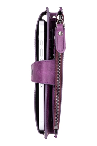 Bloominbag Lozan Strap Mulberry Velvet Gerçek Deri Çapraz Askılı Cüzdan Çanta Mor