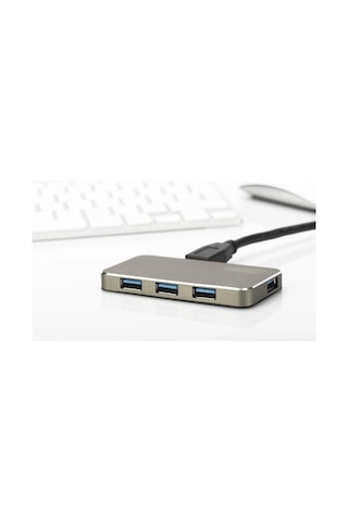 Digitus Da-70240-1 4 Port Usb 3.0 Hub, 5v-2a Güç Adaptörü Dahil, Alüminyumi Da-70240-1