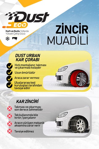 Dust Eco Kar Çorabı Oto Lastik Kar Zinciri Çorabı XL