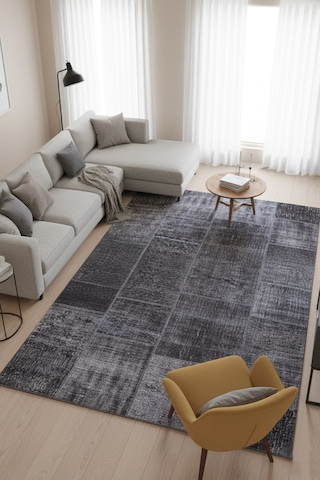 Artloop Jazz Patchwork Desenli Dokuma Taban Dekoratif Siyah Halı Al 81 Artloop Jazz Patchwork Desenli Dokuma Taban Dekoratif Siyah Halı Al 81