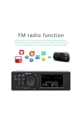 Novahub Araba Bluetooth Stereo Fm Radyo, Usb/tf/aux Çalar, Uzaktan Araç Bulma, 2.1a Hızlı Şarj, Akıllı Kumanda