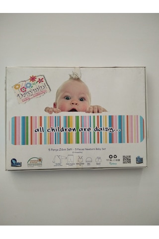 Zıbın Bebe Kız Pembe 5 Parça Pamuklu Çok Renkli