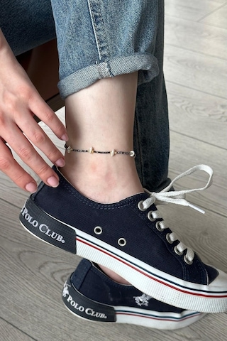 Doğal Barok İncili Dorikalı Spinel Taşlı Kadın Halhal Gümüş