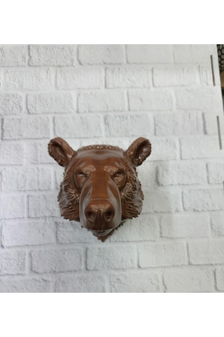 Dekoratif Ayı Duvar Heykeli Asılabilir Hediyelik 25x19 Cm