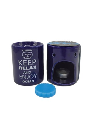 Keep Relax And Enjoy Ocean Seramik Buhurdanlık ve Wax Mum