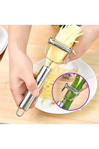 Soyma Bıçağı - Çok Fonksiyonlu Meyve Soyucu Ve Balık Pulu Kazıyıcı Gümüş Gümüş