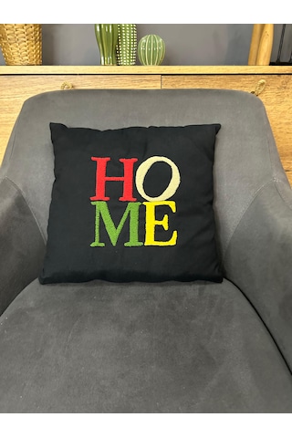 Home Punch İşlemeli Kırlent Kılıfı Tekli 40 40