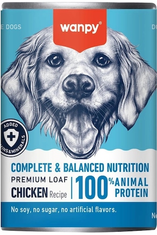 Wanpy Tahılsız Tavuklu %100 Gerçek Et Konserve Köpek Maması 375gr