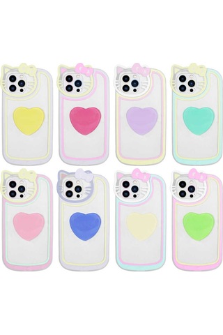 Apple Uyumlu iPhone 12 Pro Max Kedi Figürlü Transparan Pop Soketli Zore Ritmik Kapak