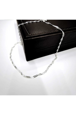 Omar Silver Kadın Singapur 30 Mikron Gümüş Kolye Zincir Omr8066 (488937402)