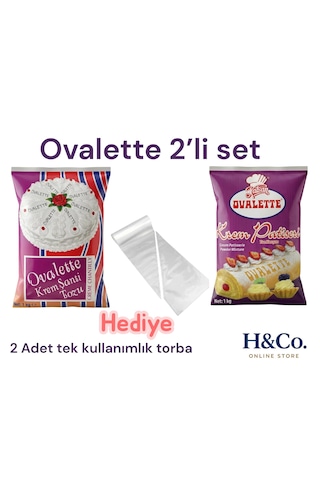 Ovalette 2li Set - Toz Krema Ve Toz Krem Şanti Hediyeli - Pastacı Kreması - Şanti