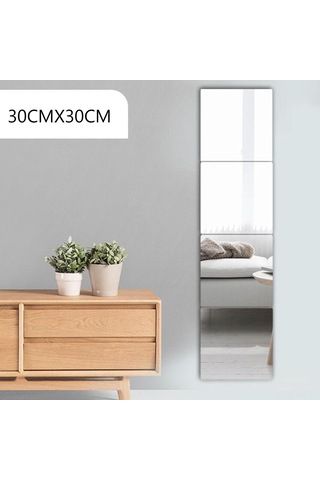 Wezone 20x20cm Akrilik Otomatik Yapışkan Yüz Aynası - Ev Kullanıma Uygun, Dayanıklı Duvar Sticker Ayna Çok Renkli