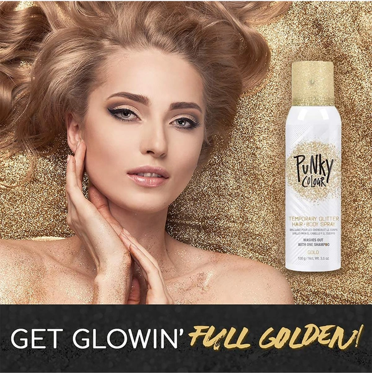 Punky Colour Altın Renk Simli Saç Ve Vücut Spreyi 100gr Altın