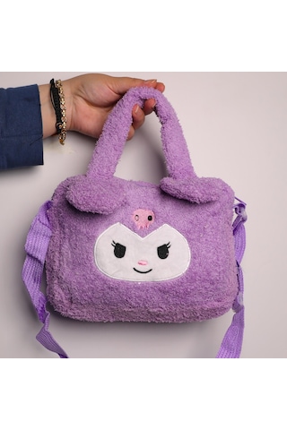 Sanrio Kuromi Mor Peluş Omuz El Çantası-1966 Altın