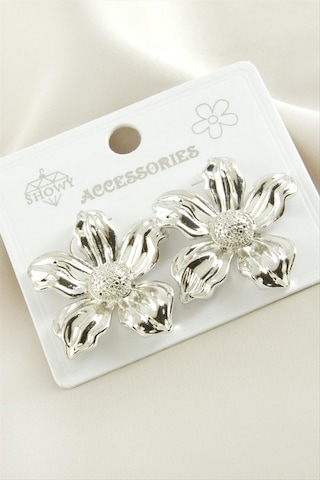 Gld-spt- Papatya Metal Küpe - Gümüş Rengi 09149103