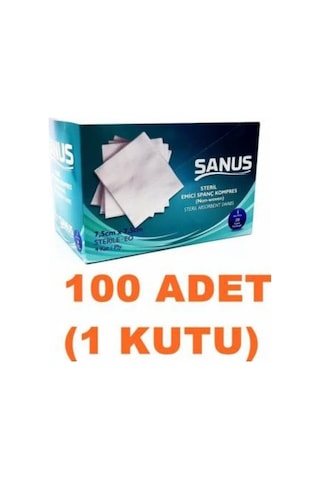 Sanus Sanipack Nonwoven Steril Gazlı Bez Kompres 7.5 x 7.5 CM 100 Adet