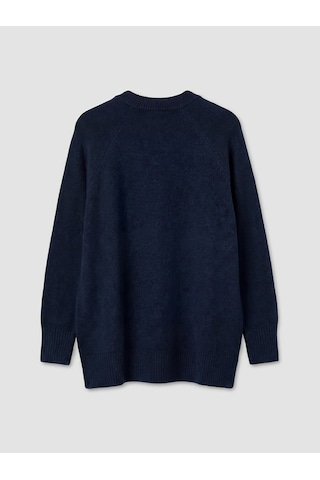 Lcw Modest Lacivert Bisiklet Yaka Oversize Kadın Triko Tunik