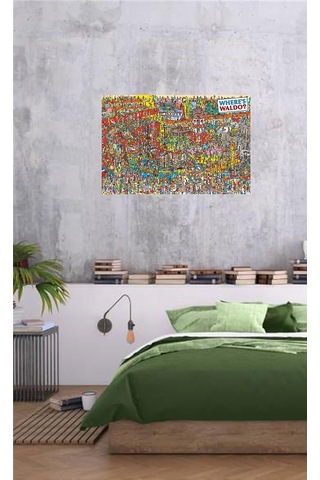 Lexroo Poster Where's Waldo Visual Challange 36x24 Sanatsal Baskı Poster, Çok Renkli 241425