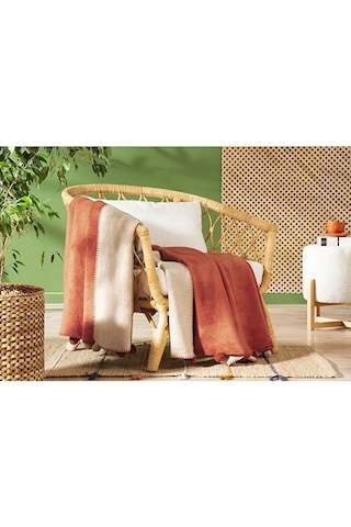 Özdilek Colourist Ponponlu Çift Kişilik Çift Taraflı Pamuklu Battaniye 180x220 473068
