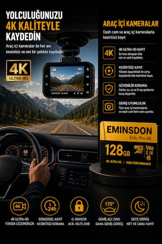 Elite Pro 128gb Hafıza Kartı 4k Drone Araç Aksiyon Telefon Ev Kamerasıyla Uyumlu
