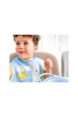 Babyjem Poli Muşamba Büyük Mama Önlüğü Mavi