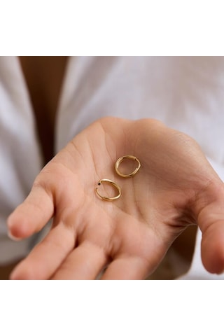 14k Altın Halka Küpe 1,2 Mm 1.2 Cm Gizli Kilit T14305 Renkli