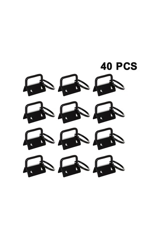 Anahtarlıklı 40'lı Paket Anahtarlık Donanımı, Anahtarlık Bilek Kayışı Bilek Pamuklu Kuyruk Klipsi Bandı 26 Mm