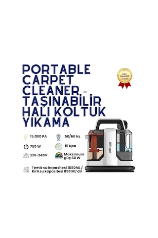 Portable Carpet Cleaner, Halı Koltuk Yıkama Makinesi, Güçlü Leke Çıkarıcı, Derinlemesine Temizlik Ve Vakumlu Su Çekme Özellikli Profesyonel Temizlik Cihazı-1130