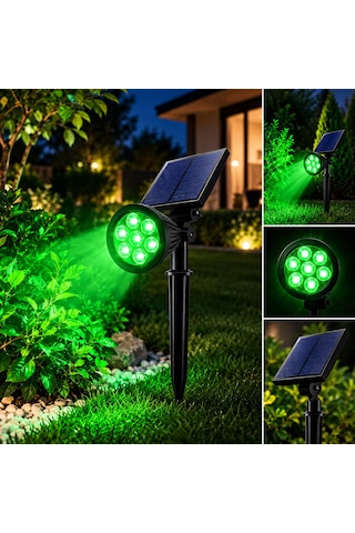 Güneş Enerjili Dekoratif Yeşil Led Bahçe Ve Çim Spot Lambası - Peyzaj & Yol Aydınlatma