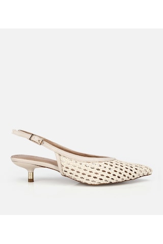 Hotiç Kadın Bej Örgü Detaylı Mini Topuklu Stiletto 01ayh320790a310 01ayh320790a310