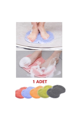 Vantuzlu Ayak Banyo Fırçası Banyo Lifi Duvara Fayansa Yapışan Sırt Masaj Pedi Banyo Lif