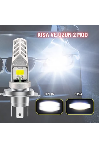 H4 Motosiklet Led Ampul Ve Led Işık 12-24v Beyaz Yüksek Performans Metal Gövde 1500 Lm
