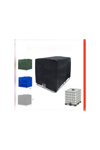 Geeroyoo 1000l Ibc Tankı Koruyucu Örtü - Dış Mekan İçin Su Geçirmez Toz Proof Isı Yalıtımlı Poliester Kapak Gümüş