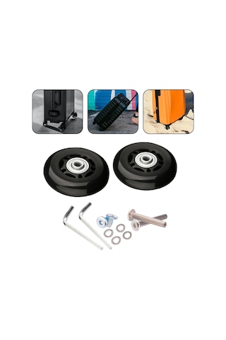 Suntek 2x Bagaj Bavul Tekerlekleri Esnek Aşınmaya Dayanıklı 54mmx18mm Çok Renkli