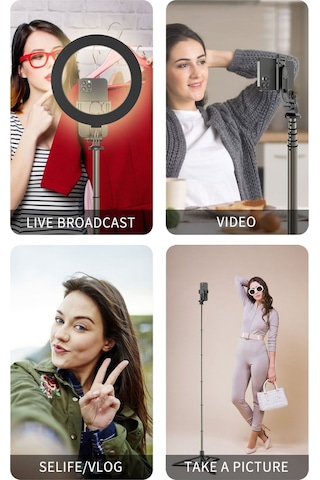 Q6 Katlanabilir Çok Fonksiyonlu Selfie Tripod Vlog Uzaktan Kumand