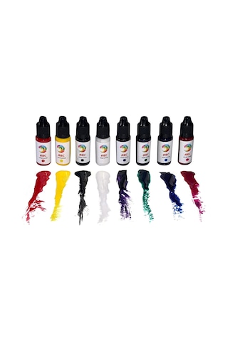 Transparan Sıvı Renk Pigment-pasta Seti-8 Renk x 20 ML Set Transparan