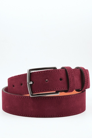 Parscraft Hakiki Süet Deri Erkek Kemer Bordo 4 Cm Düğün Nişan Takım Elbise Davet Kemeri