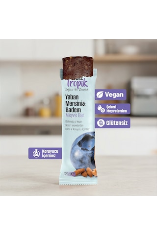 Yaban Mersini Ve Badem Aromalı Meyve Bar 35 G Meyve İçeren Pratik Atıştırmalık 12 Adet