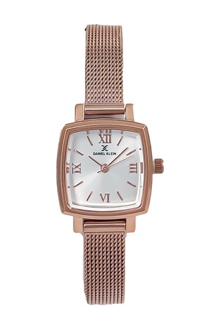 Daniel Klein Dke.1.10844-5 Kare Kadran Hasır Kordon Metal Kasa 3 Atm Suya Dayanıklı Rose Renk Kadın Kol Saati Rose Gold