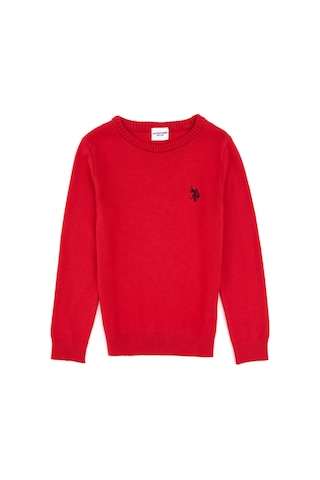U.S. Polo Assn. Kız Çocuk Kırmızı Bisiklet Yaka Basic Kazak 50316808-VR171