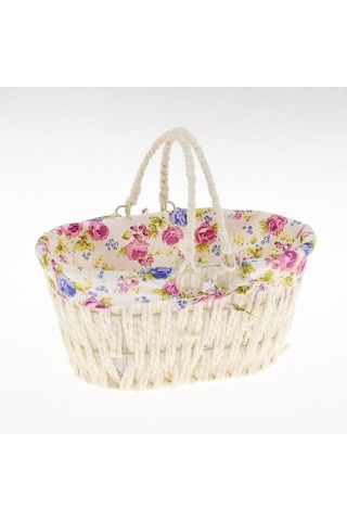 Ün-ev 7025 Oval Kulplu Krem Ekmek Sepeti