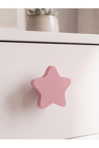 Yıldız Görünümlü Dolap Kulpu ,cocuk Odası, Modern Ve Dayanıklı - Tekli Pembe