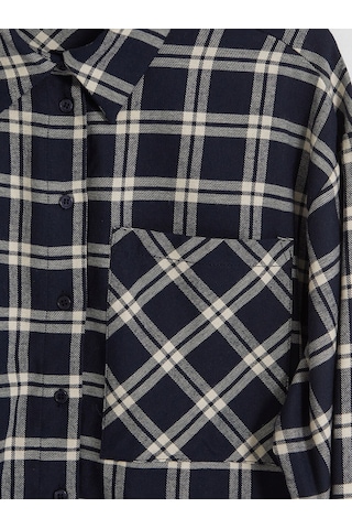 Lcw Modest Mavi Ekose Oversize Kadın Oduncu Gömlek Tunik
