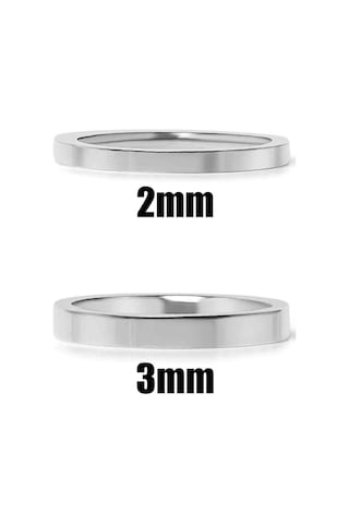 3mm Düz Parlak Model Erkek Kadın Çelik Alyans Söz Nişan Yüzüğü Cl42 001